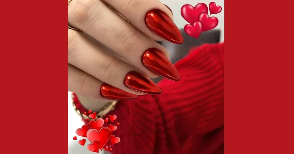 Metallic Poison Apple Red Chrome Acrylics