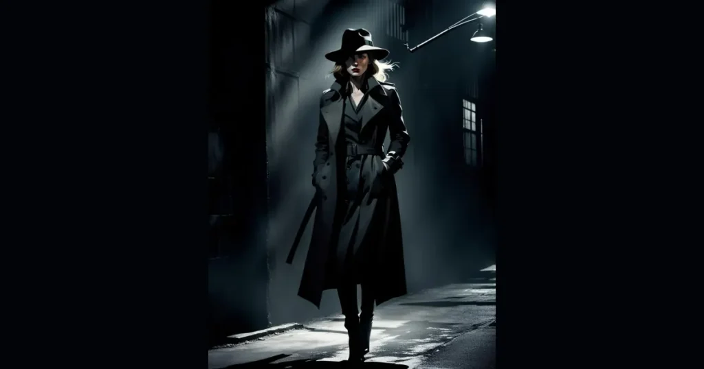 Timeless Film Noir Trench Coat Detective