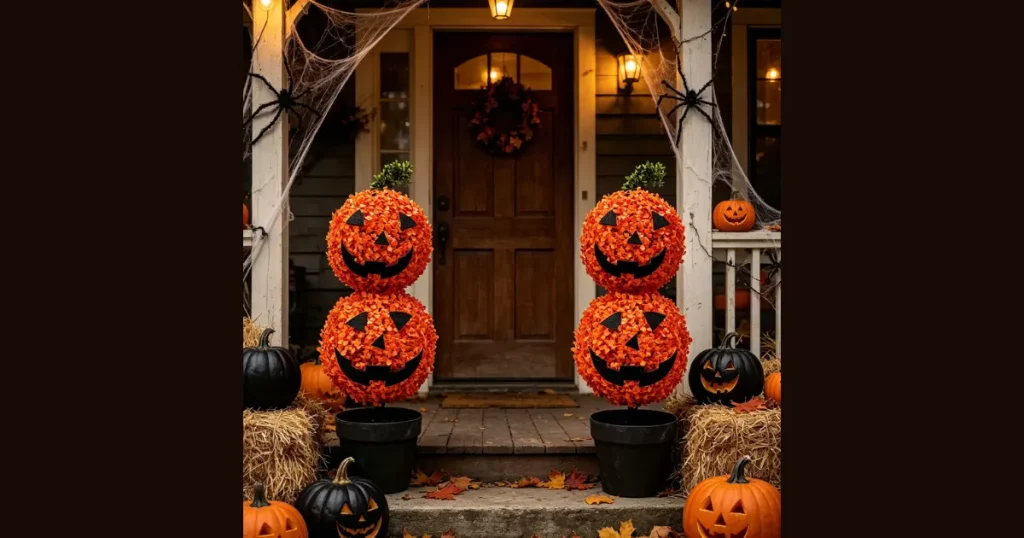 Sturdy Stacked Front Porch Pumpkin Topiary