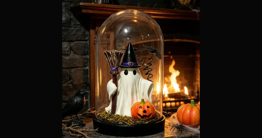 Best Glowing Ghost Cloche Centerpiece