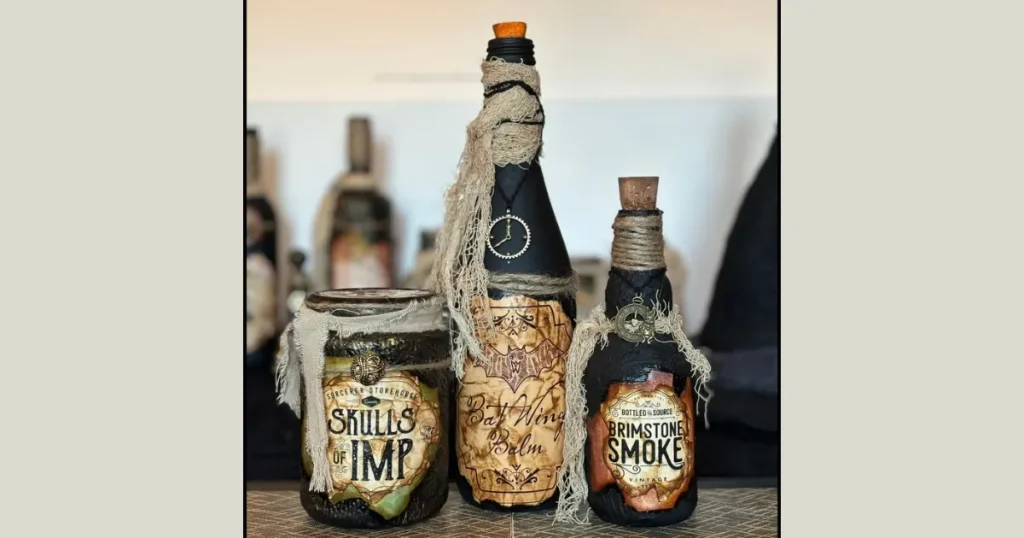 Spooky Vintage Apothecary Potion Bottles