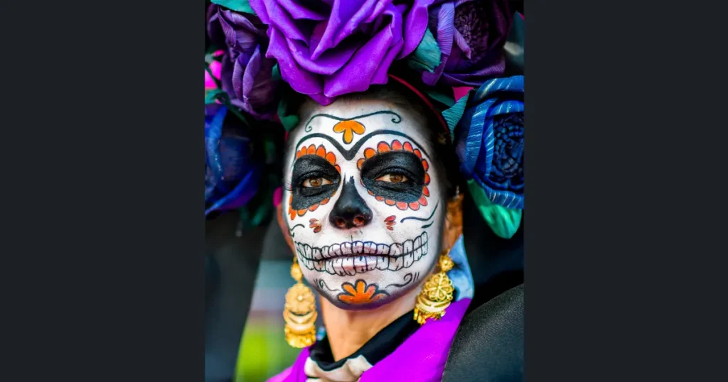 Colorful Day of the Dead Sugar Skull Makeup