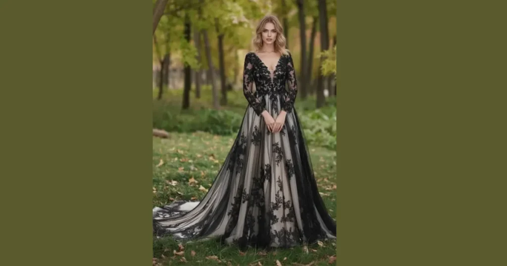 Top Moody Black Lace Bridal Gown