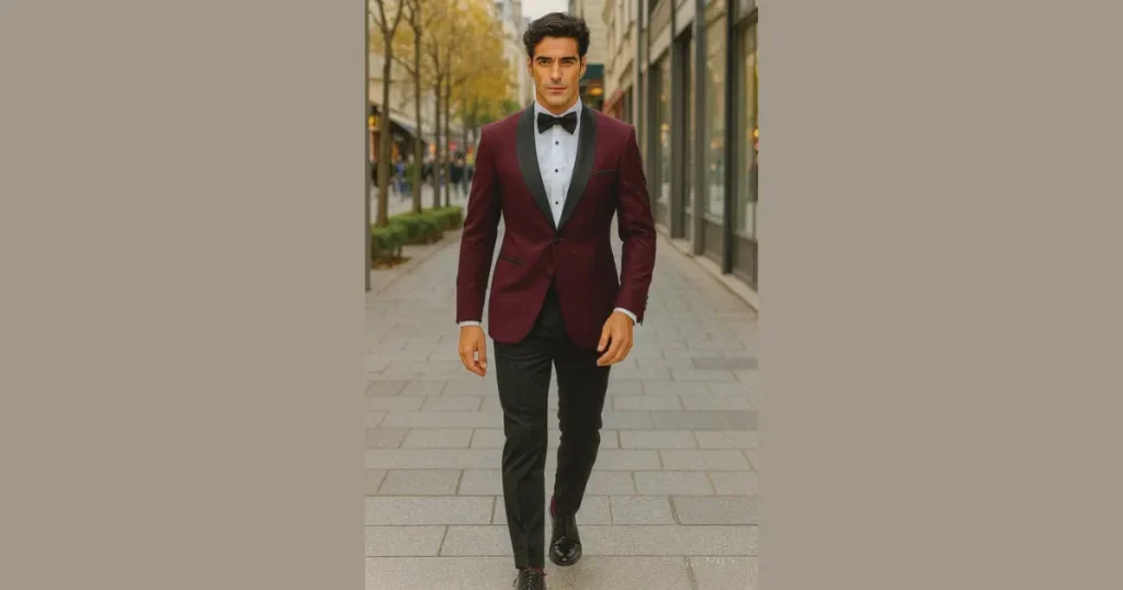 Top Rich Wine Velvet Groom Tuxedo