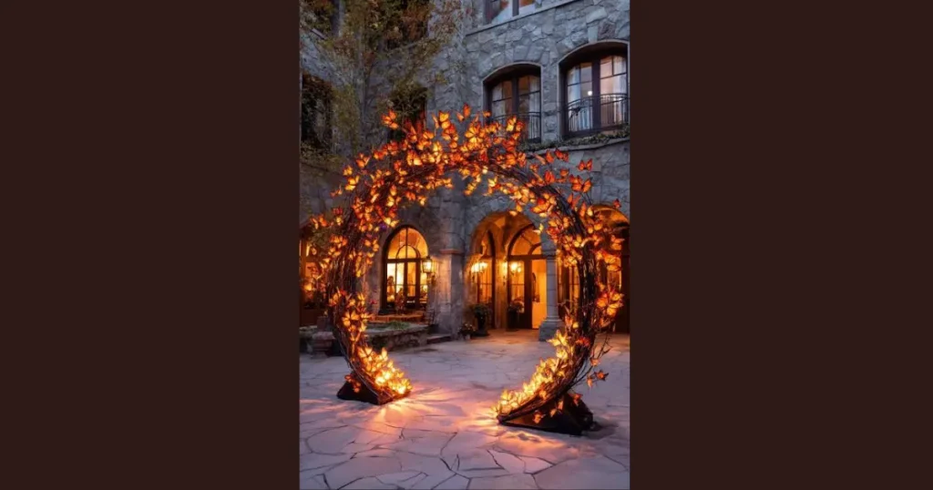 Affordable Gothic Crescent Moon Floral Arch