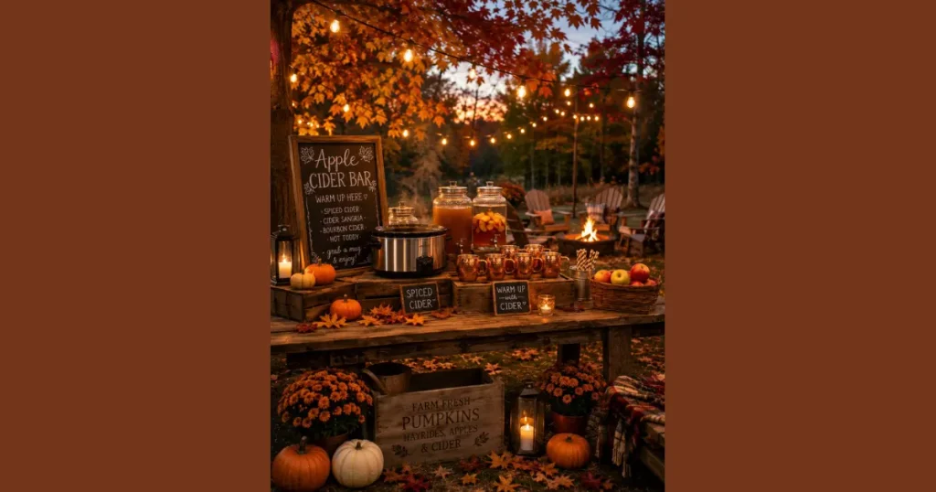Top Spiced Cider and Warm Donut Station