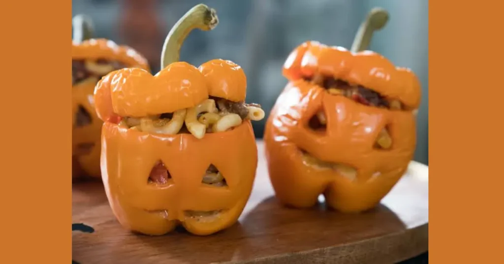 Chic Stuffed Jack-o'-Lantern Bell Peppers