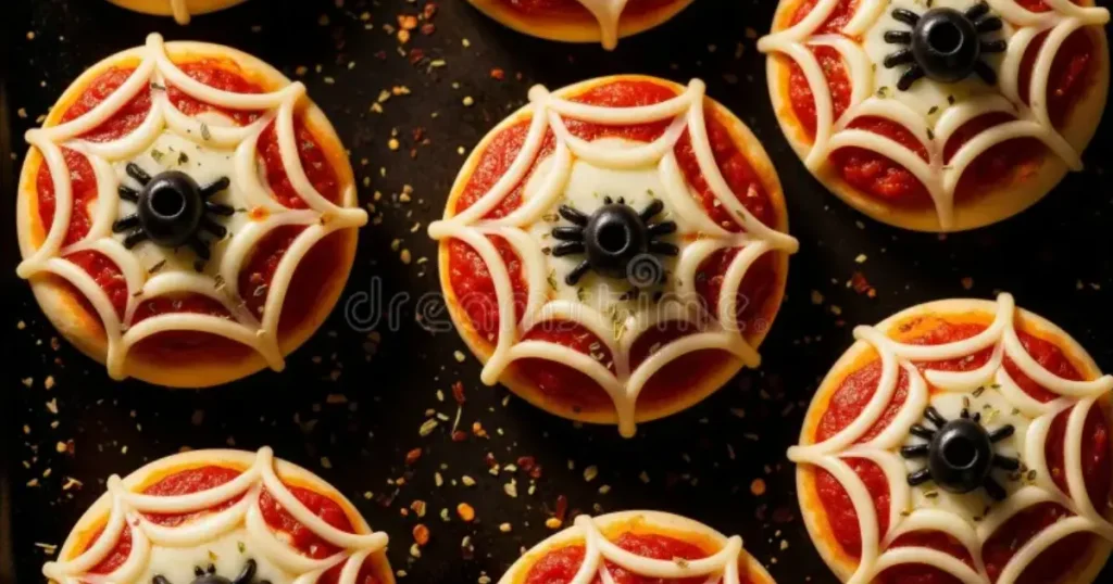 Chic Black Olive Spider Mini Pizzas