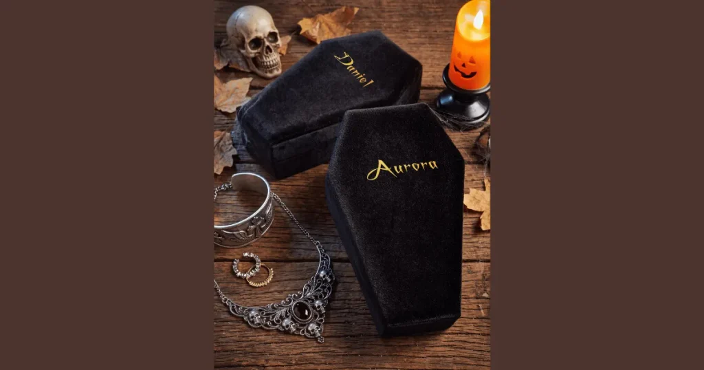 Chic Dramatic Miniature Coffin Ring Box