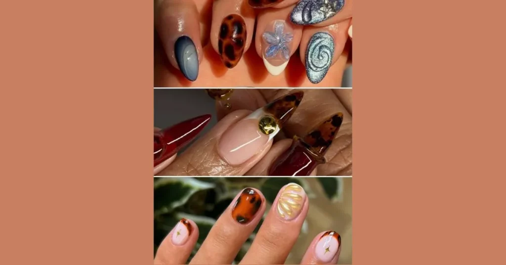 Chic Tortoiseshell Autumn Witch Nails