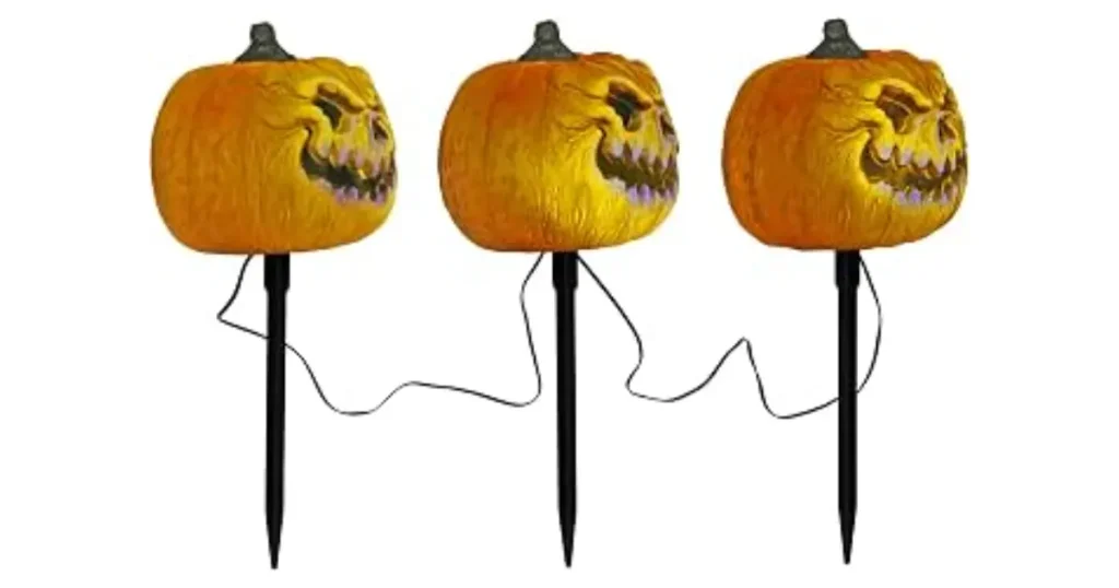 Weatherproof Lighted Jack-O-Lantern Arrow Sign