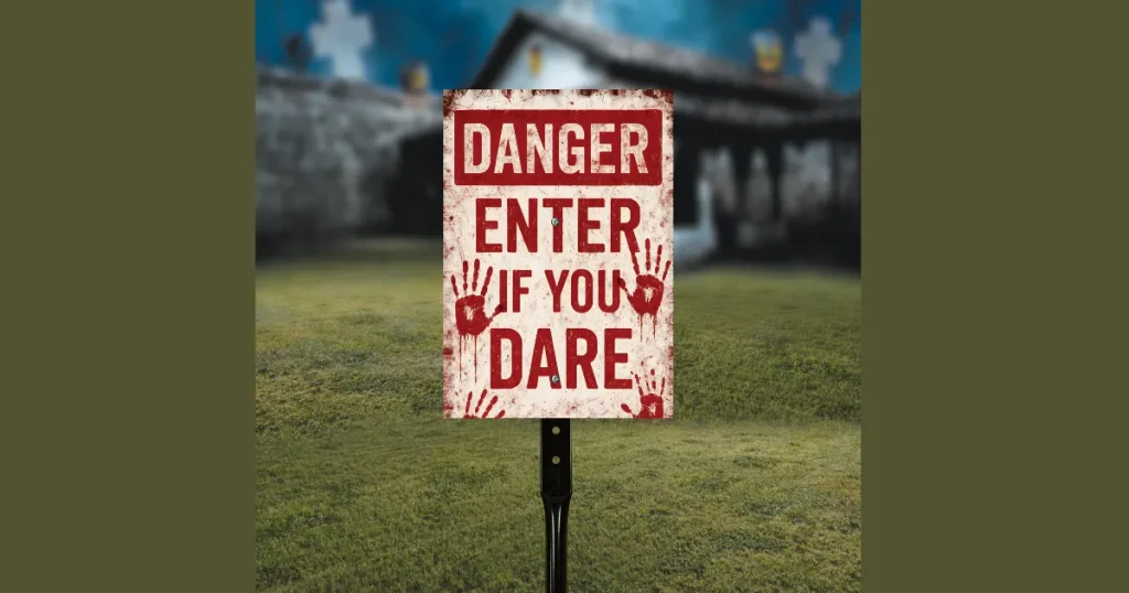 Spooky Enter If You Dare Yard Stake Sign