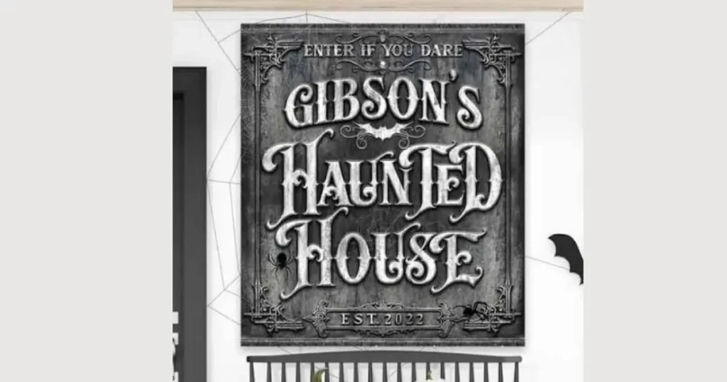 Weatherproof Cast Metal Haunted House Marker
