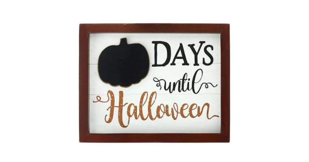 Creative Chalkboard Countdown to Halloween Sign