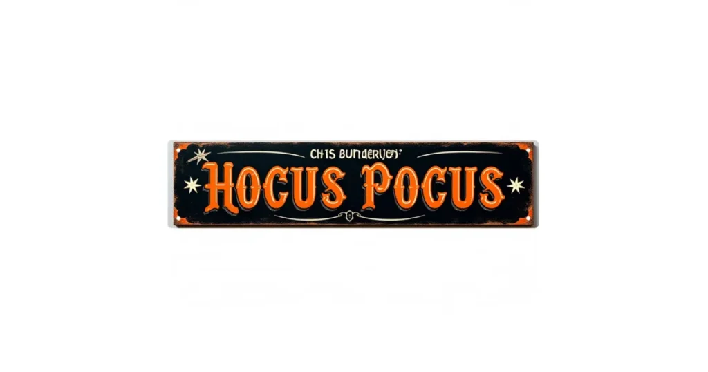 Chic Framed Burlap Hocus Pocus Wall Sign